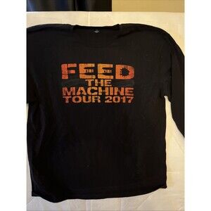 Nickelback 2017 Concert  SZ L Feed the Machine Double Sided Black Long Sleeve